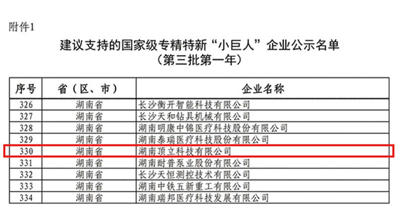 顶立科技获评国家级重点专精特新“小巨人”企业